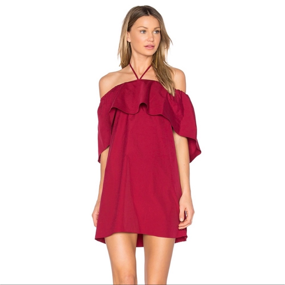 Alice + Olivia Jada Caped Halter Dress